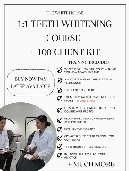 1:1 Intensive Teeth Whitening Course - Kit Included